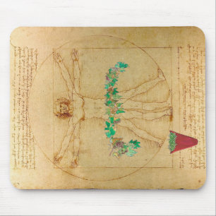 Alfombrilla De Ratón Dibujo antiguo con hojas de uva ilustracion