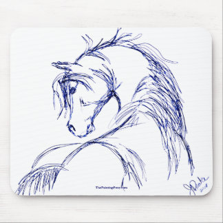 Alfombrilla De Ratón Dibujo artístico de la cabeza del caballo