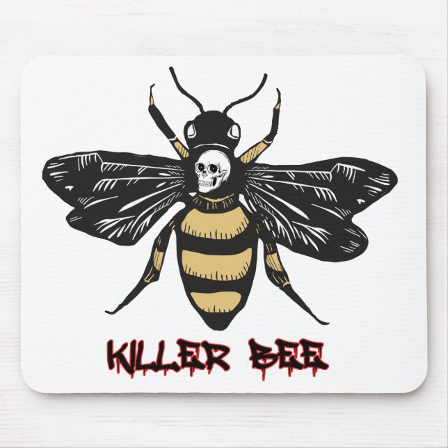 Alfombrilla De Ratón Dibujo de abejas asesinas (Frente)