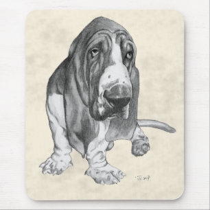 Alfombrilla De Ratón Dibujo de Basset Hound