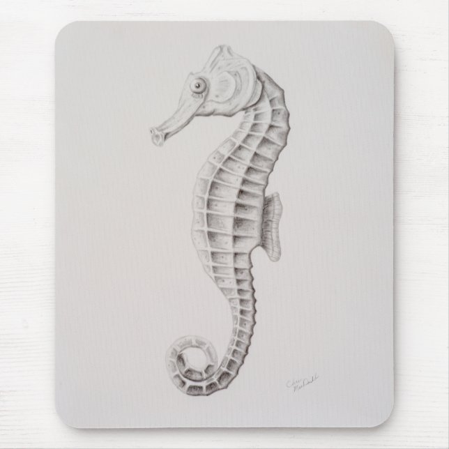 Alfombrilla De Ratón Dibujo de caballitos de mar costeros (Frente)