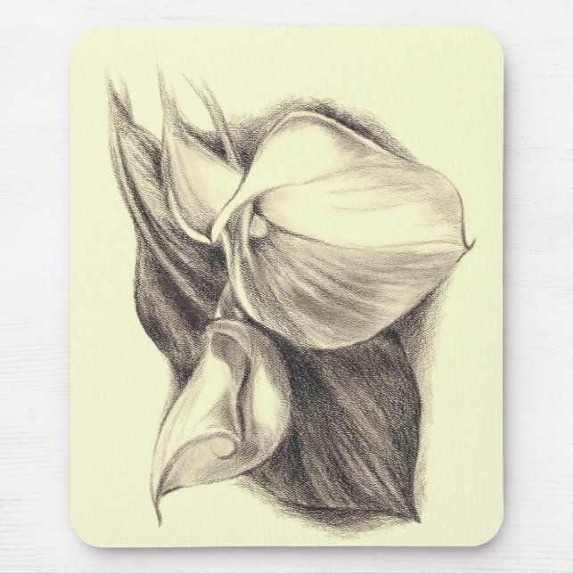 Alfombrilla De Ratón Dibujo de Calla Lilies (Frente)