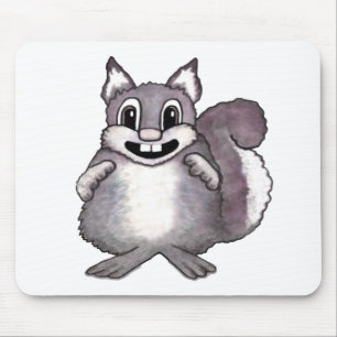 Alfombrilla De Ratón Dibujo de caricatura de ardilla feliz