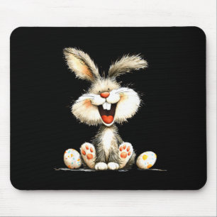Alfombrilla De Ratón Dibujo de conejo lindo conejito divertido con pelo