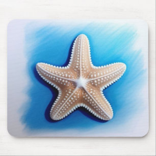 Alfombrilla De Ratón Dibujo de crayón de estrella de mar