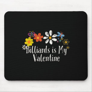 Alfombrilla De Ratón Dibujo de flores de billar es mi San Valentín dive