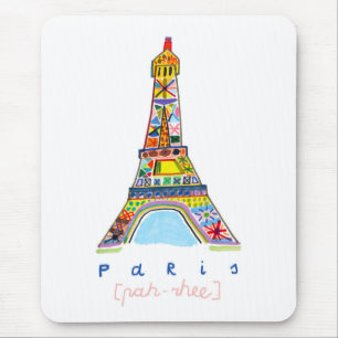 Alfombrilla De Ratón Dibujo de la extremidad del fieltro de París