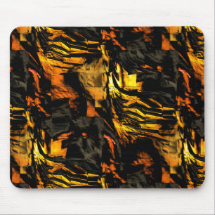 Alfombrilla De Ratón Dibujo de mosaico abstracto, dorado y quemado muy