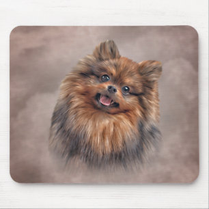 Alfombrilla De Ratón Dibujo de Perro Pomerania Spitz