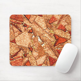 Alfombrilla De Ratón Dibujo de piedra volcánica pintado de naranja rojo
