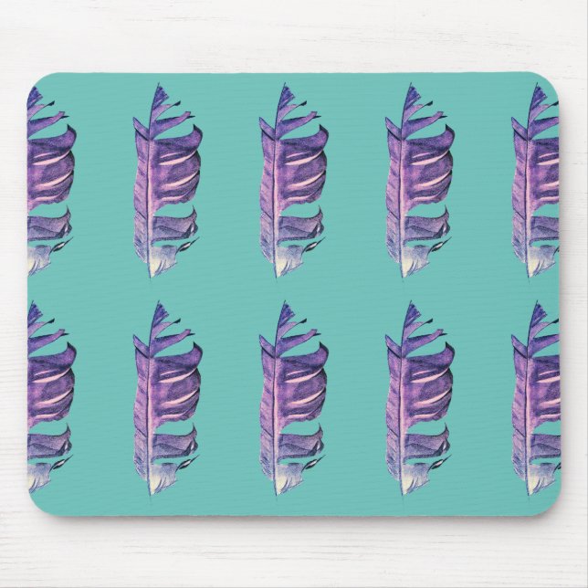 Alfombrilla De Ratón Dibujo de plumas ilustracion original de arte fino (Frente)