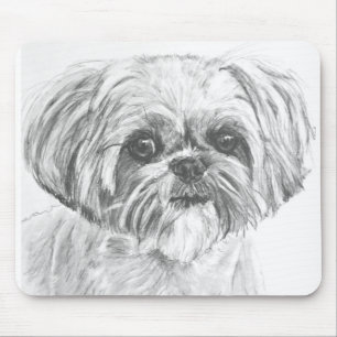 Alfombrilla De Ratón Dibujo de Shih Tzu