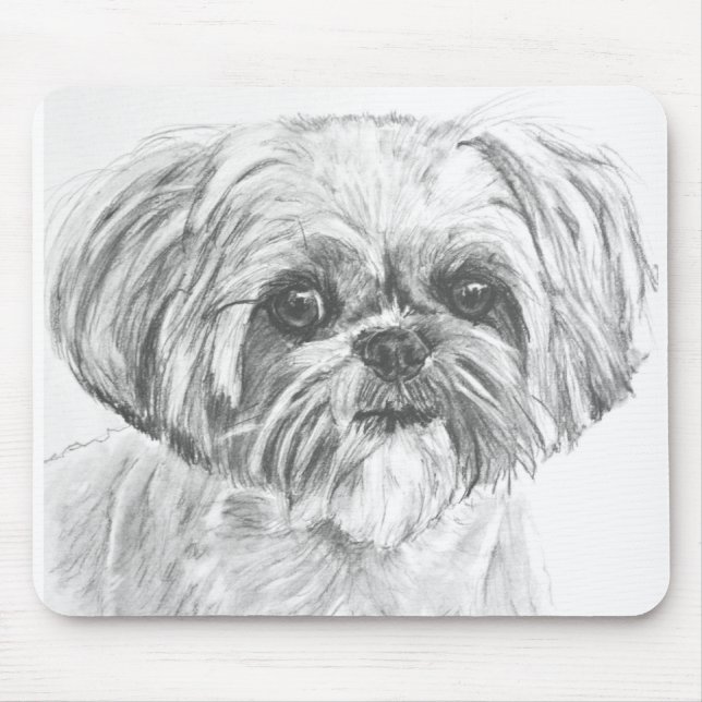 Alfombrilla De Ratón Dibujo de Shih Tzu (Frente)