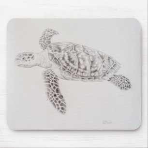 Alfombrilla De Ratón Dibujo de tortuga marina costera