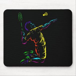 Alfombrilla De Ratón Dibujo del tipo de bádminton Raqueta Deporte Volan