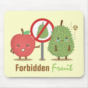 Alfombrilla De Ratón Dibujo divertido, Fruta prohibida, Manzana y Duria