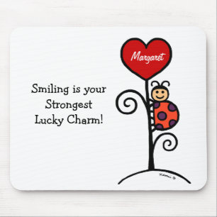 Alfombrilla De Ratón Dibujo lindo personalizado de la mariquita