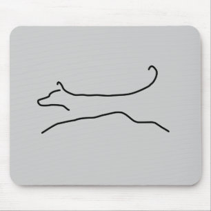 Alfombrilla De Ratón Dibujo lineal de salto del perro