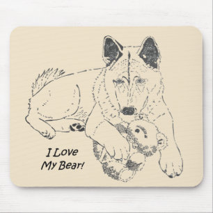 Alfombrilla De Ratón dibujo único de perro lindo
