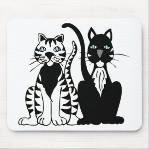 Alfombrilla De Ratón Dibujos Animados De Gatos Gemelos