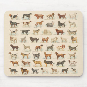 Alfombrilla De Ratón Dibujos de raza de perro de época
