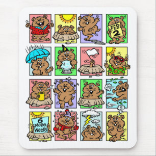 Alfombrilla De Ratón Dibujos divertidos del Día de la Marmota