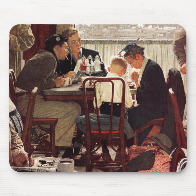Alfombrilla De Ratón Diciendo gracia por Norman Rockwell (Frente)