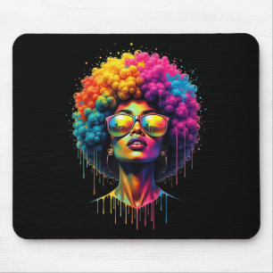 Alfombrilla De Ratón Diecinueve Reina Afro Melanin gotea orgullo negro