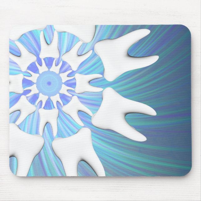 Alfombrilla De Ratón Diente blanco Mandala Diseño Dentista Mousepad (Frente)