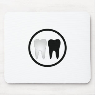 Alfombrilla De Ratón Diente blanco y negro