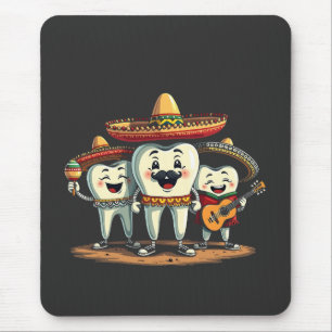 Alfombrilla De Ratón Diente dental floral Funny Cinco De Mayo