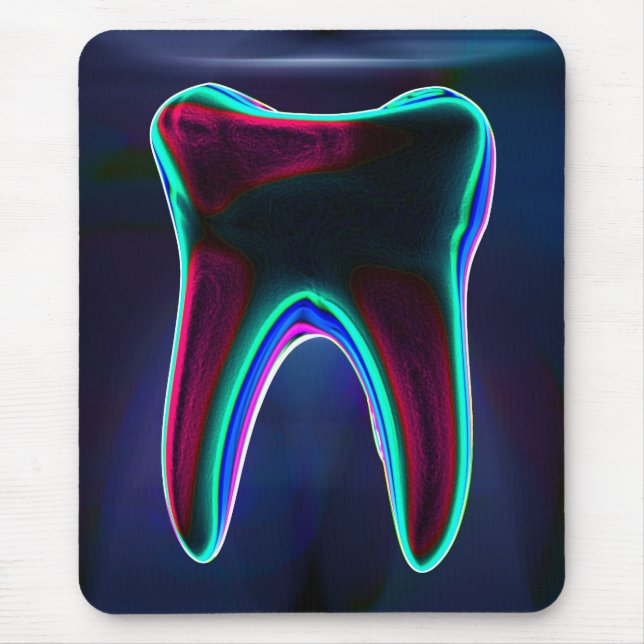 Alfombrilla De Ratón Diente Dentista Azul brillante Mousepad (Frente)
