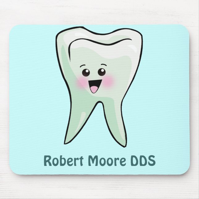 Alfombrilla De Ratón Diente feliz personalizado (cualquier nombre) (Frente)