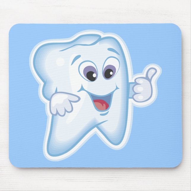 Alfombrilla De Ratón Diente feliz sano (Frente)