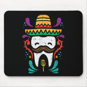 Alfombrilla De Ratón Diente mexicano Funny Cinco De Mayo Dentista Denta