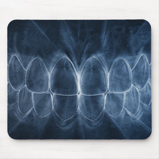 Alfombrilla De Ratón Dientes azules dentarios Bite Mousepad (Frente)