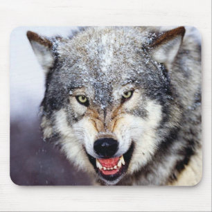 Alfombrilla De Ratón Dientes del lobo gris
