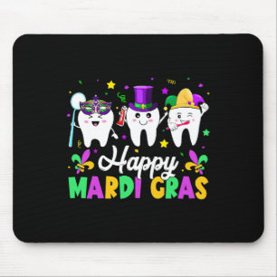 Alfombrilla De Ratón Dientes divertidos Feliz Mardi Gras Dental Squad D