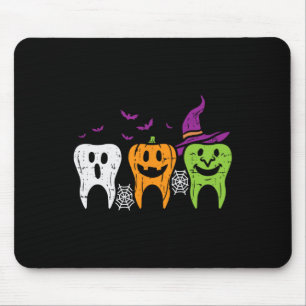 Alfombrilla De Ratón Dientes Fantasma Calabaza Bruja Lindo Dental Hallo