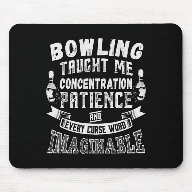 Alfombrilla De Ratón Diez Pin Me Enseñaron Cada Mala Palabra Hombres Mu (Frente)