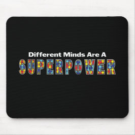 Alfombrilla De Ratón Different Minds Are a Superpower Autism Acceptance