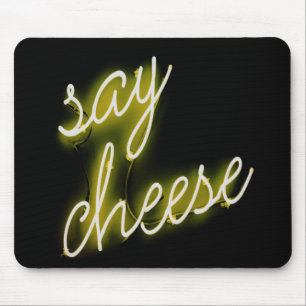 Alfombrilla De Ratón Digamos luces de neón de queso