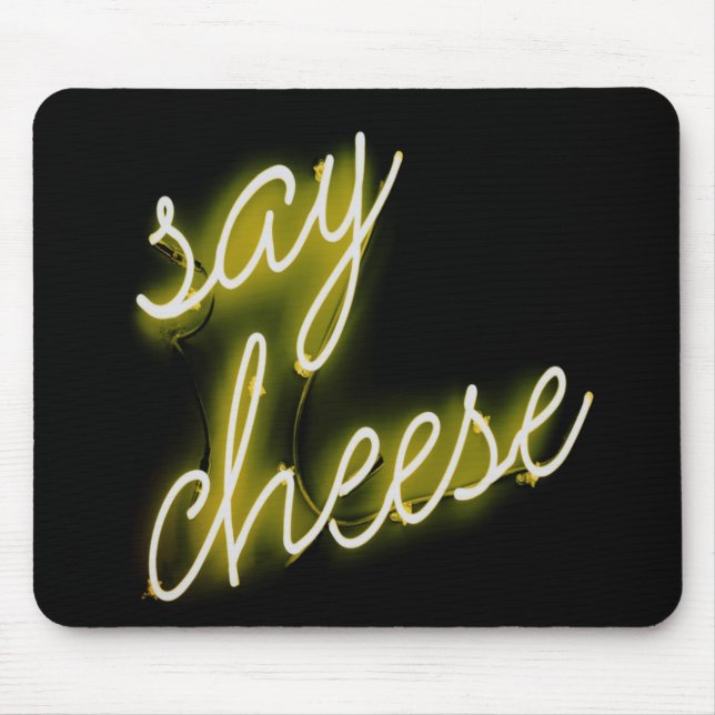 Alfombrilla De Ratón Digamos luces de neón de queso (Frente)