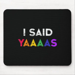 Alfombrilla De Ratón Dije Yaaas Lgbt Wedding Party Tee Lesbian E