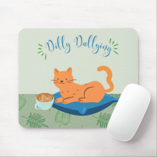 Alfombrilla De Ratón Dilly Dallying Naranja Cat