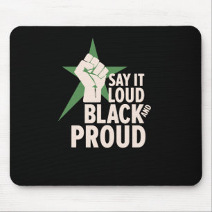 Alfombrilla De Ratón Dilo En Voz Alta - Diseño De Movimiento Negro Y Or