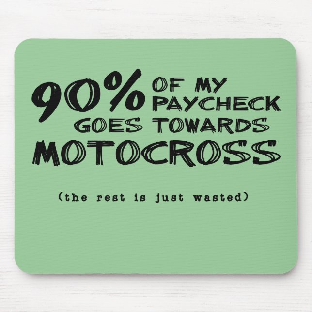 Alfombrilla De Ratón Dinero desperdiciado Dirt Bike Motocross Mousepad (Frente)