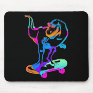 Alfombrilla De Ratón Dino patinador divertido monopatín patinaje tabla 