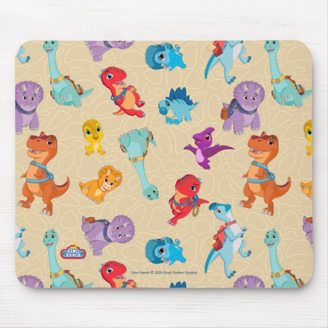 Alfombrilla De Ratón Dino Ranch | Patrón de aventura de dinosaurio (Frente)