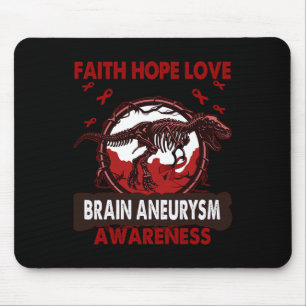 Alfombrilla De Ratón Dinosaur Faith Hope Love BRAIN ANEURYSM Conciencia